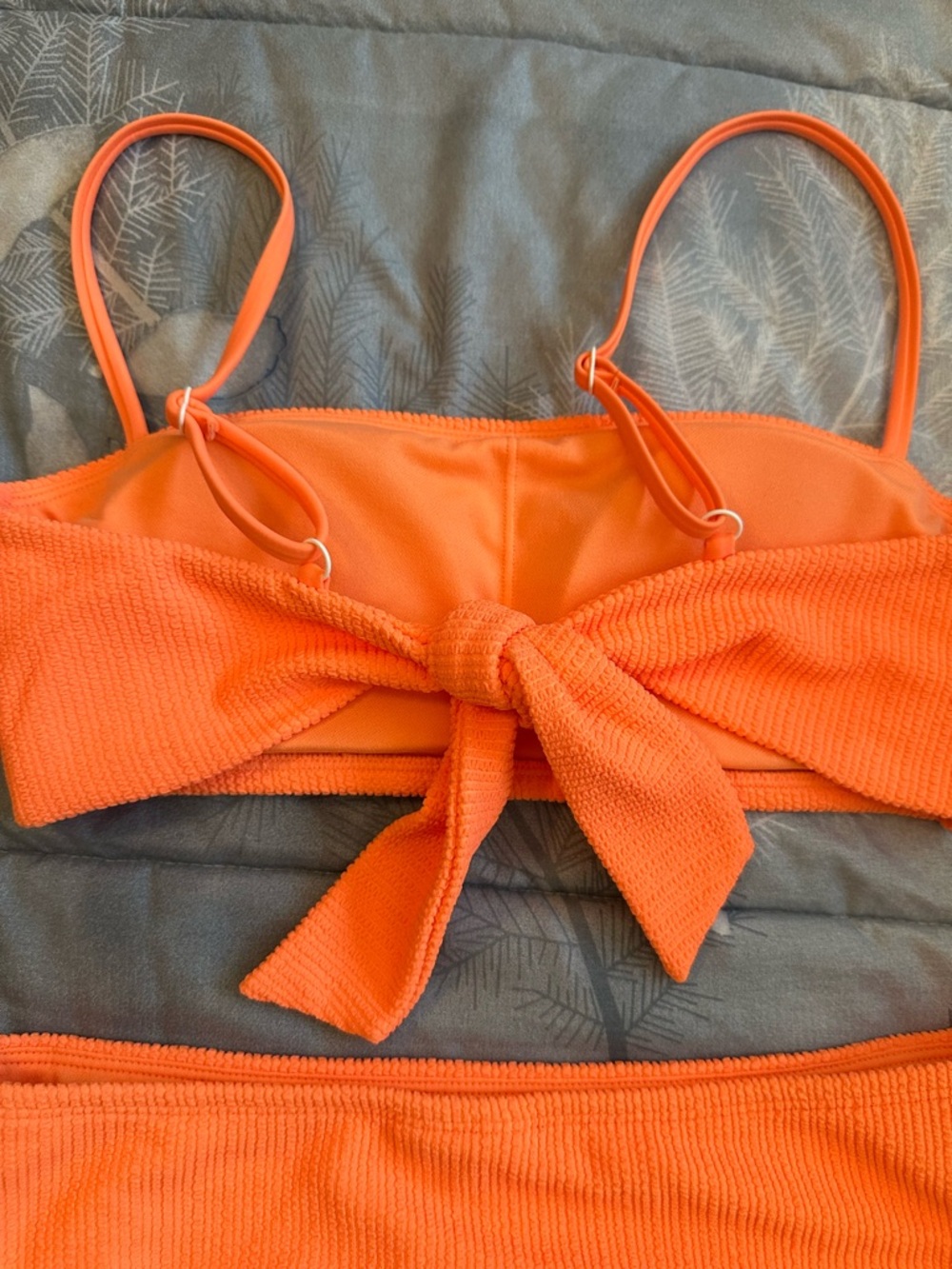 NWOT Sanctuary Orange Textured Bikini Top and Bottom Sz S - Picture 5 of 9